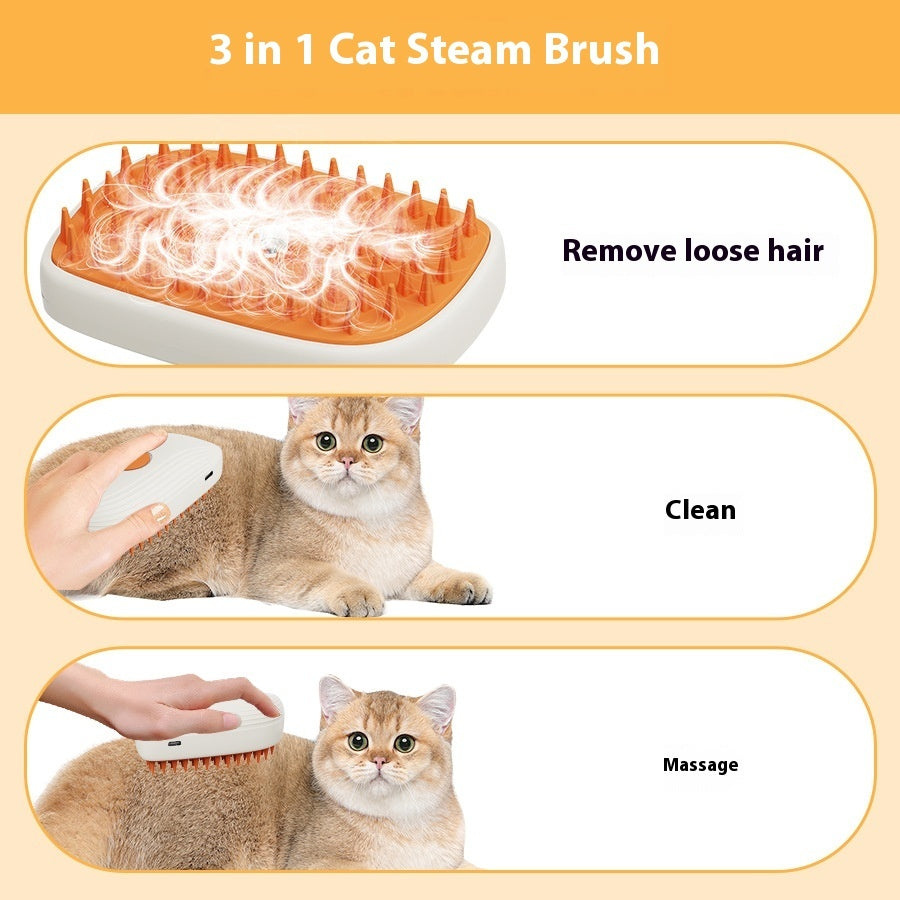 SteamGroom – USB Brush & Massager for Pets