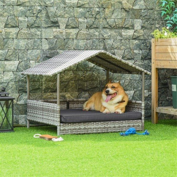 ChillPup Set – Rattan Bed & Tent for Stylish Dogs