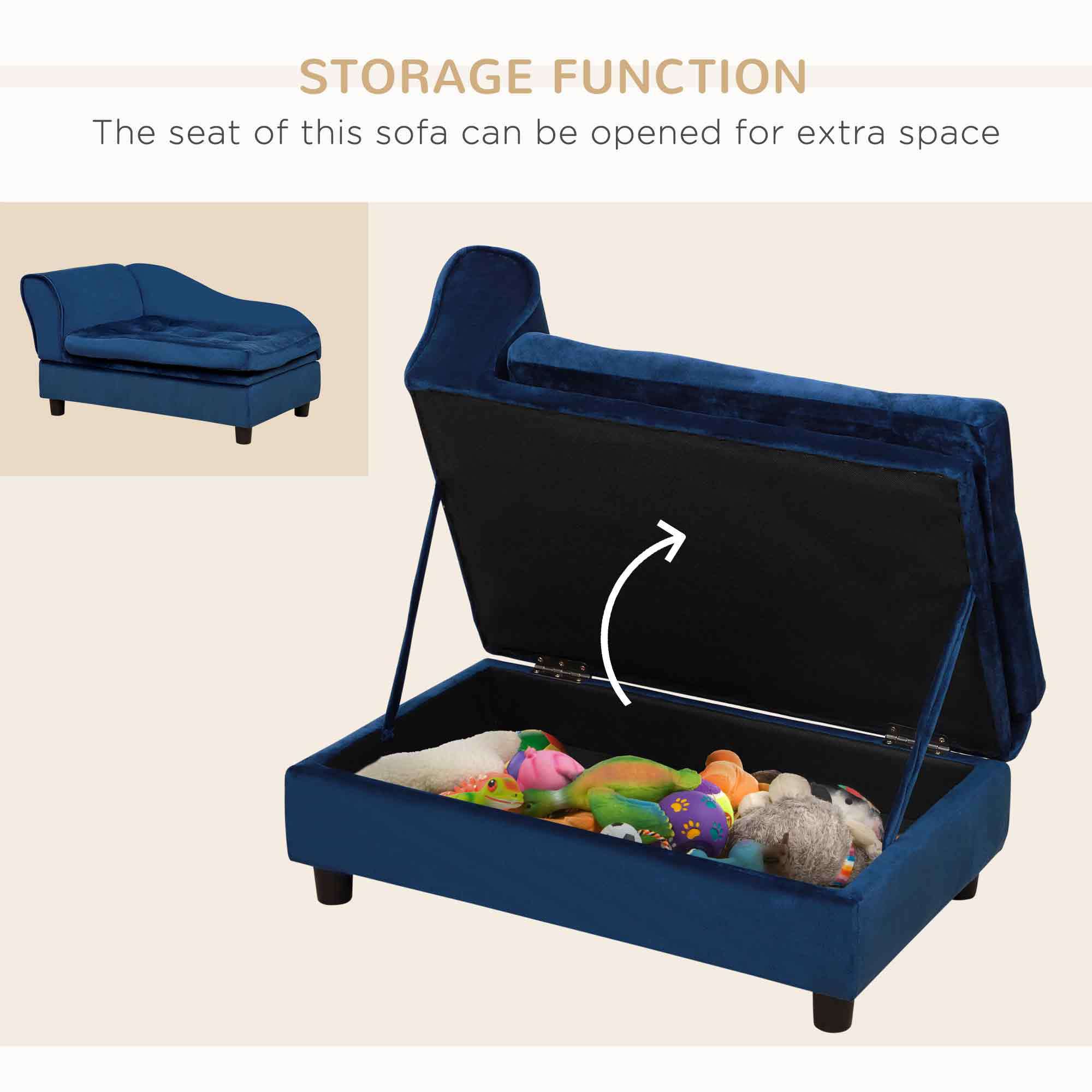 PupHide Luxe – Comfy Bed with Secret Storage